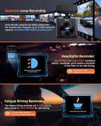 Sarmert C2 4K Dual Dash Cam Front and Rear - Built-in GPS and 5G WiFi, Free 64GB Card Included, 4K UHD Dash Camera for Cars, 