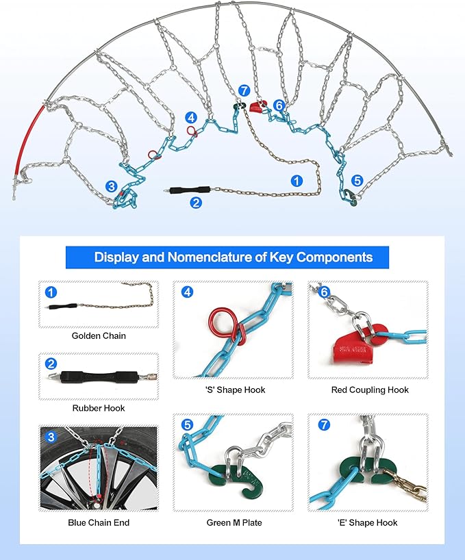 AutoChoice Snow Tire Chains for Light Truck SUV Pickup Trucks, Set of 2（SC-RV260）