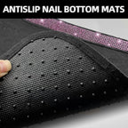 NBTEPEM Pink Bling Car Floor Mats Full Set, Universal Fit Most Cars,SUV, Trucks, 4 pcs Sparkle Glitter Diamond Carpet for Women Girls with Anti-Slip Pad (Pink Diamond)
