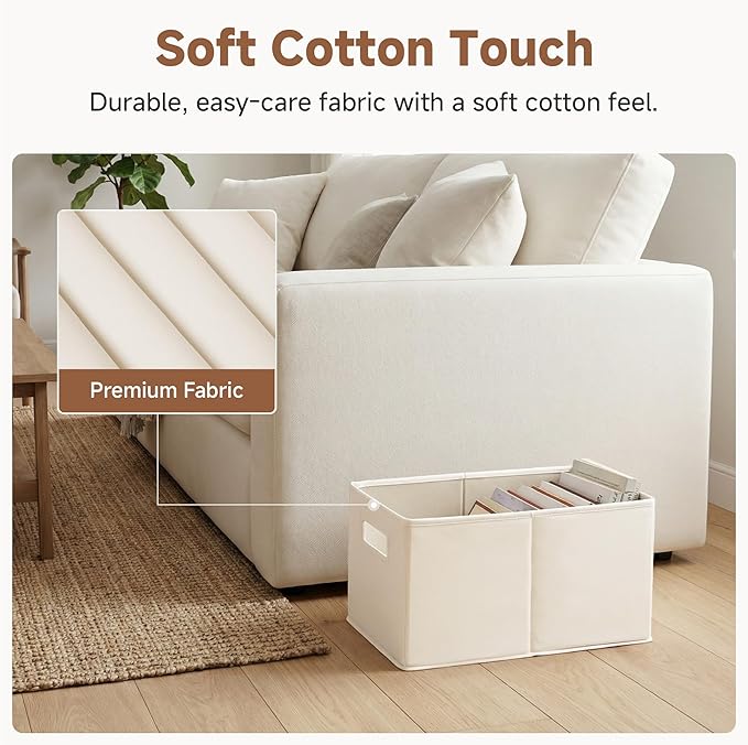 StorageWorks Fabric Storage Bins for Shelves, Closet Organizers and Storage Baskets, Collapsible Storage Bins with Cutout Han