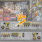 Peg Board,4 Pack Metal Pegboard Panels with 8 hooks,PegBoard Wall Organizer,16"x12" Steel PegBoard for Walls,Tools,Garage,Off