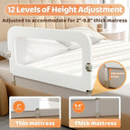 omzer Bed Guard Rail for Toddlers - 59inch Foldable & Adjustable Height Baby Bed Safety Side Rails - Large Toddler Crib Raili