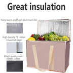 insulated picnic bag extra cooler Grocery shopping bags, Reusable, Heavy Duty, zipped zipper,Collapsible,tote,for men,women,for car,Recycled Golden XL-Large