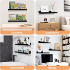 upsimples Acrylic Shelves for Wall Decor, 15" Display Shelf Perfume Organizer for Bathroom, Bedroom, Living Room, Floating Bo