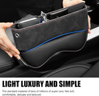 Pack-1 Car Seat Gap Filler, Leather Car Seat Storage Box, Universal Car Seat Organizer, Adjustable Car Utility Bag, Car Accessories for Phone, Cards, Keys, Coins, Receipts (Black)