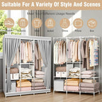 BAOKALER Portable Closet for Hanging Clothes 67 Inch Wide Large Capacity Portable Wardrobe Closet with Cover, Storage Shelves