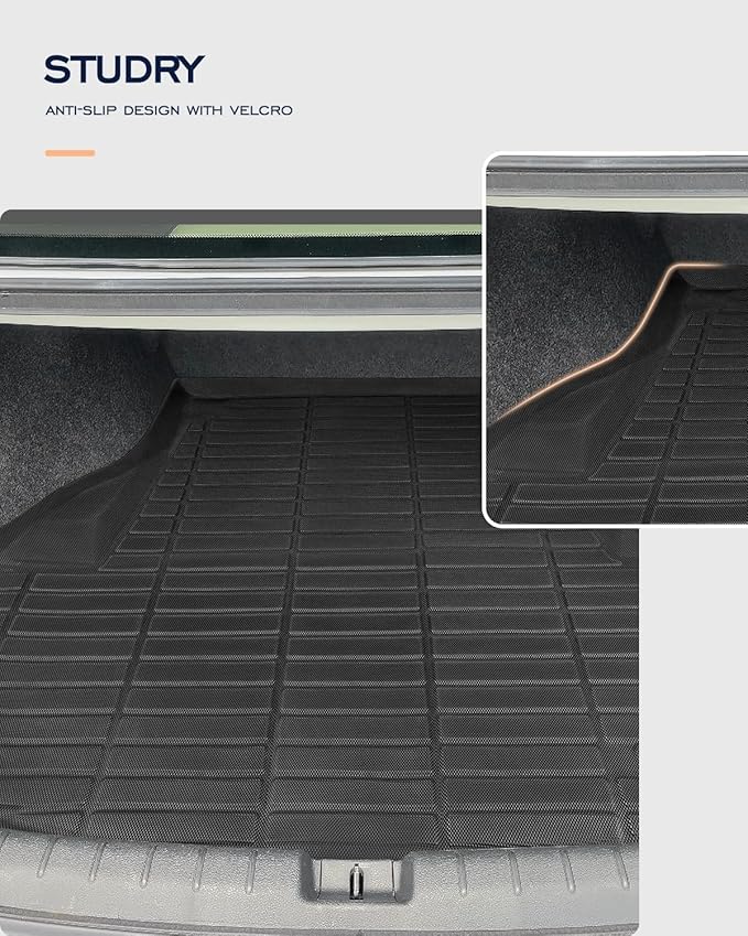 All-Weather Floor Mats for Honda Accord 2013-2017 (Only for Sedan) Custom Fit Black Rubber Car Liners, Waterproof Vehicle Accessories for Front & Rear, Heavy Duty Interior Protection