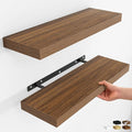 Fun Memories Rustic Wood Floating Shelves for Wall, Space-Saving Wall Mounted Shelves for Bathroom, Bedroom, Living Room and 