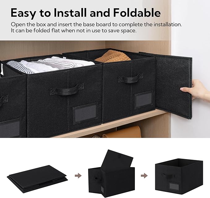 GRANNY SAYS Storage Baskets for Shelves, Fabric Storage Bins for Clothes, Closet Organization Bins, Collapsible Storage Bins 