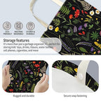 Car Trash Can, Hanging Garbage Bin for Men and Women, Cute Car Organizer and Storage Bag, Canvas Vehicle Trash Can Bag Easy-to-Install Cute Black Floral