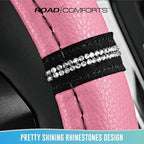 Road Comforts Leopard Steering Wheel Cover for Women, Cute Anti-Slip Microfiber Leather, Universal Fit 14.5-15 Inch Round Ste