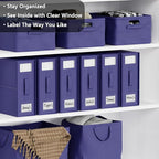 SheetCube Bed Sheet Organizers and Storage 6 Pack, Foldable Linen Closet Organizer with Window and Label, Bedding Folder Stor