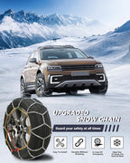 SCITOO KN100 Snow Chains Quick Easy Installation,Tire Traction Chain for Car Pickup Trucks SUV,Adjustable Universal Emergency