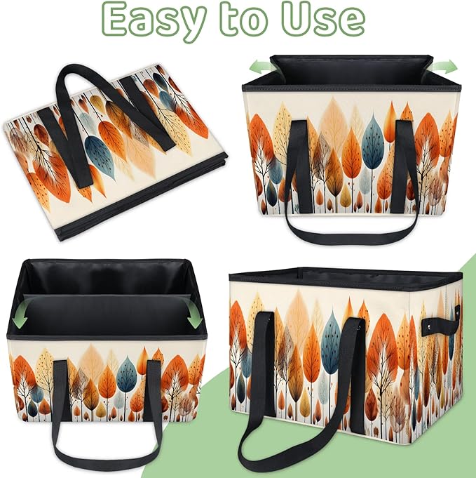 Reusable Grocery Bags Heavy Duty Shopping Bags Foldable Large Tote Bags with Long Handles & Hard Bottom