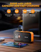 OXILAM 20000mAh Jump Starter for All Gas & Diesel Engines, 9000A Battery Jumper Starter Portable, 12V Jump Box with Quick