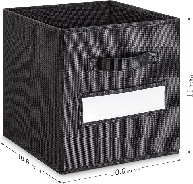 artsdi Fabric storage cubes (Set of 8) 11 Inch Cube Storage Bin, Cube storage with 8 Labels Window Cards & a Pen, Foldable cu