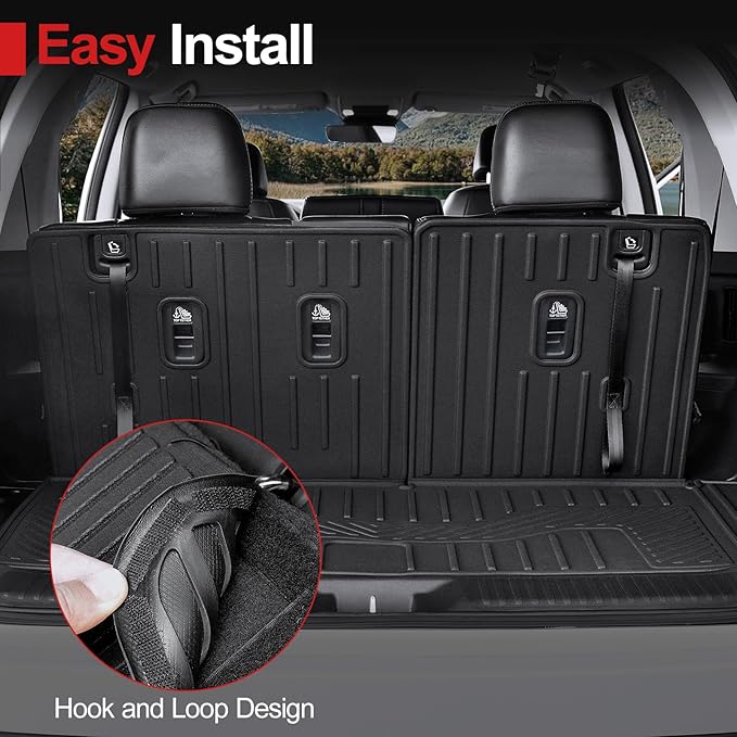 Floor Mats for 2023-2025 2026 Honda Pilot, Cargo Mat with Backrest Mat All Weather TPE Cargo Liner Replacement Protection for 2025 Honda Pilot Accessories Door Sill Guards