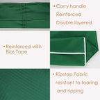 BeeGreen Christmas Green Reusable Grocery Bags with Zipper Storage Pouch 10 Packs Dark Green Reusable Shopping Bags Bulk Foldable-Machine Washable