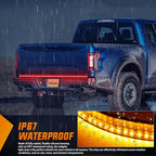 Nilight Truck Tailgate Light Strip 60" Quad Row 648 LED Strip with Red Running Brake Lights White Reverse Lamp Amber Turn Signals