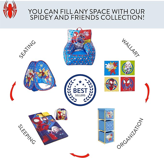 Marvel Spidey and His Amazing Friends Set of Two Spacious Collapsible Storage Cubes, 10"x10"