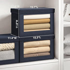 Homsorout Stackable Storage Bins with Lids - Large Storage Box with Lids, Foldable Closet Boxes for Organizing, Wardrobe Clot