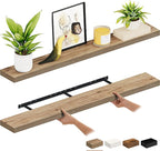 Ballucci Floating Shelves, 55" Wood Wall Shelf Set of 2, with Invisible Brackets for Bathroom, Living Room, Bedroom, Kitchen,