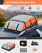 Sailnovo Rooftop Cargo Carrier Bag 21 Cubic, 1000D PVC Waterproof Vehicle Soft-Shell Carrier for Cars with/Without Roof Rack, Car Roof Storage Includes Anti-Slip Mat,10 Reinforced Straps, 6 Door Hooks