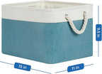 Temary Fabric Storage Baskets 4Pack Storage Bins Decorative Basket for Gift, Clothes Bin with Rope Handle, Rectangle Baskets 
