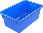 Storex Small Cubby Bins, Pack of 5, 12.2 x 7.8 x 5.1 Inches, Blue (62416U05C)