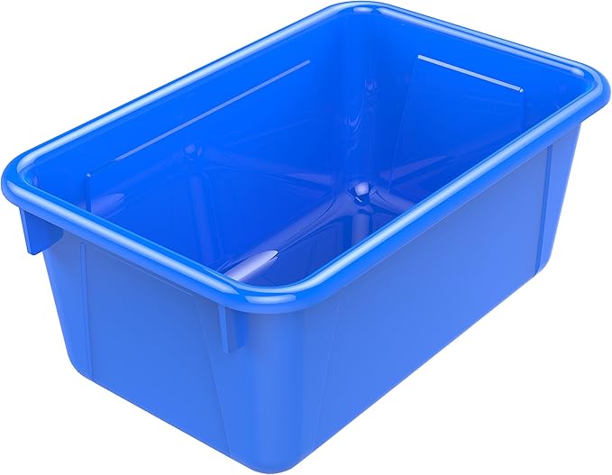 Storex Small Cubby Bins, Pack of 5, 12.2 x 7.8 x 5.1 Inches, Blue (62416U05C)