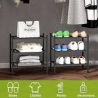 BMOSU 3-Tier Bamboo Small Shoe Rack Premium Stackable Shoe Shelf Storage Organizer for Hallway Closet Living Room Entryway Or