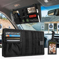 OneTigris Tactical MOLLE Sun Visor Organizer - Multi Pockets Car Visor Panel with Zipper Pouch, Detachable Photo/Info Panel & Glasses Clip for EDC Gear