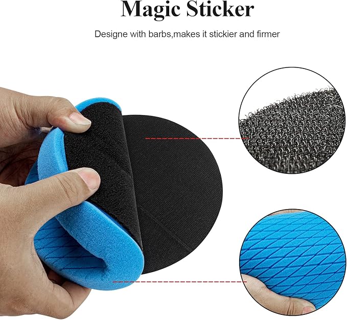 Autolock 3" Buffing Polishing Pads, 6Pcs 3.5 Inch 85mm Face for 3 Inch Backing Plate, Compound Buffing Sponge and Woolen Pads, Cutting Polishing Pad Kit for Car Buffer Compounding, Polish and Wax