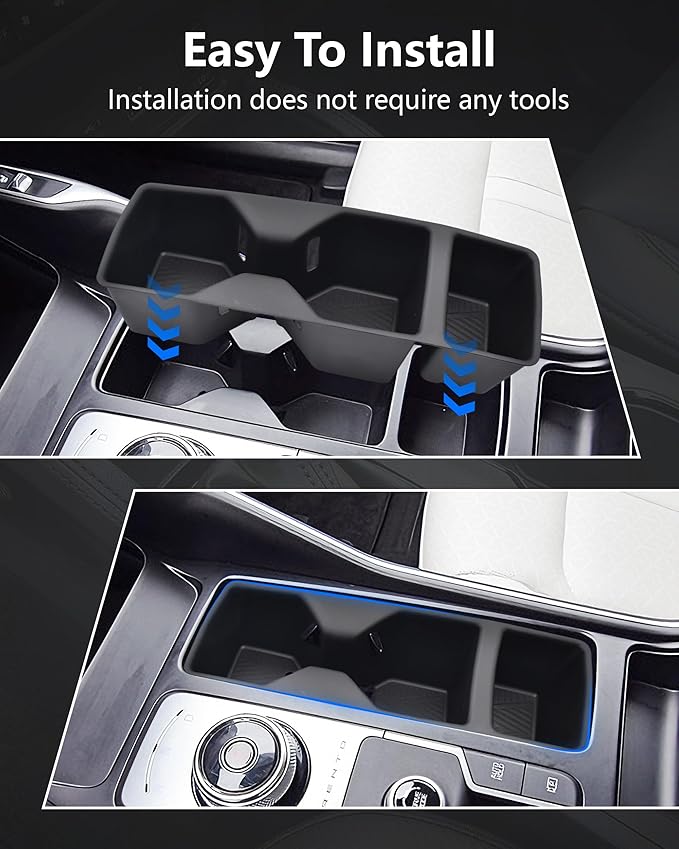 Cup Holder Inserts for 2021-2025 2026 KIA Sorento Accessories, Non-Slip TPE Center Console Protector Organizer to Prevent Spills & Scratches for Sorento Interior Accessories