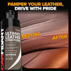 Leather Couch Conditioner & Restorer - Full Leather Restore & Conditioning Kit with Applicator Pad for Car Seats, Couch, Furn