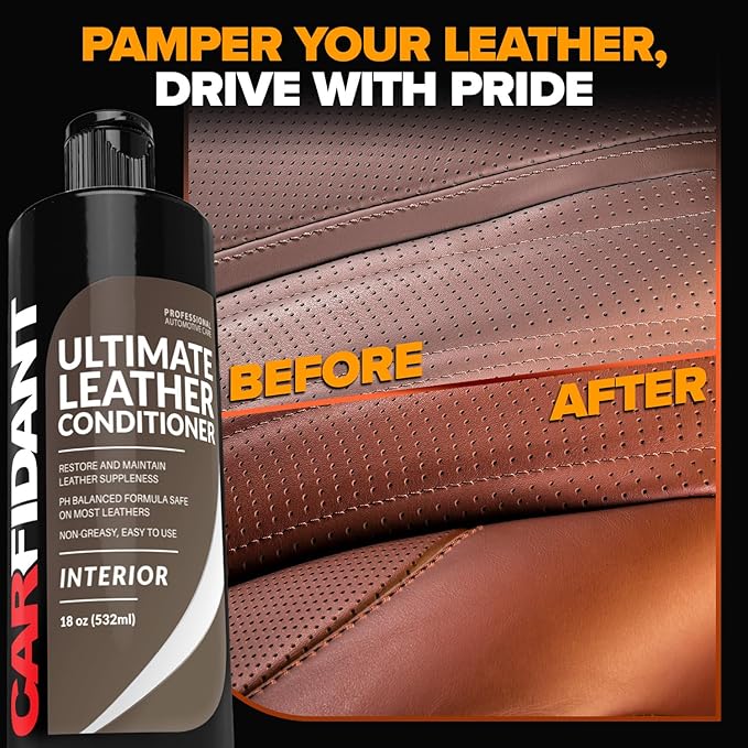 Leather Couch Conditioner & Restorer - Full Leather Restore & Conditioning Kit with Applicator Pad for Car Seats, Couch, Furn