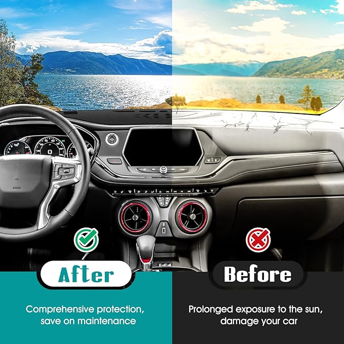 FIILINES Dash Cover for 2019-2026 Chevrolet/Chevy Blazer, Dashboard Mat Accessories Dash Cover Sunshade Nonslip Mesh Protecto