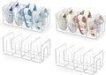 HBlife Clear Acrylic Kids Shoe Rack for Closet Organizers and Storage, Small Shoe Rack 4 Sections Toddler Baby Shoe Storage O