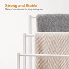 HOOBRO Free Standing Towel Rack, 3 Tier Blanket Rack, Blanket Holder for Bathroom, 16.9" L x 11" W x 31.9" H, Industrial Meta