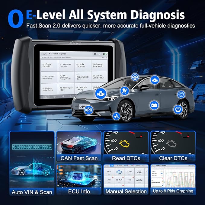 XTOOL IP616 V2.0 Bidirectional Scan Tool with Lifetime Free Updates, AI-Assisted Full System OBD2 Scanner Diagnostic Tool with