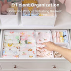 Vtopmart 12 Pack Baby Clothes Organizer, Dresser Drawer Organizer for Baby Clothing, Foldable Fabric Closet Drawer Storage Bi