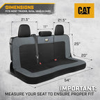 Cat MeshFlex Charcoal & Black Rear Seat Cover for Car – Durable Canvas & Mesh Design 60/40 Split Bench Protector for Cars, Tr