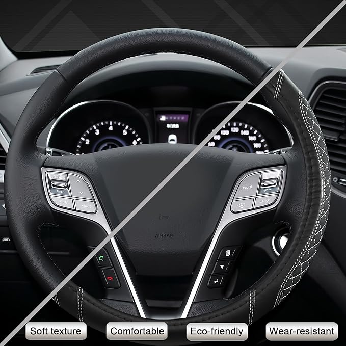 West Llama Customized Auto Car Steering Wheel Cover for Hyundai,Tucson,Sonata,Elantra,Santa Fe,Genesis,Sonata Hybrid,Azera,Ve