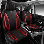 CAR PASS Nappa Leather Car Seat Covers, Durable Waterproof Luxury Universal Seat Covers for SUV Pick-up Truck Sedan, Anti-Sli