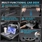 【Compatible with Honda CR-V】 2-in-1-Steering Wheel Tray Table with Seat Gap Filler Organizer.Seat Gap Fit Design: Solves Post-Use Storage Hassle + Stops Annoying Item Drops.