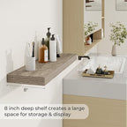Dreamland 30 Inches Floating Shelves for Wall,8 Inch Deep Floating Shelves Set of 2, Large Display & Storage Shelf, Wall Shel