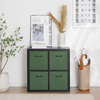 StorageWorks Green Storage Cubes, 13x13 Storage Cube Bins with Handle, Cube Storage Organizer Bins for Shelves and Closet, Co