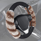 BDK Bear Fur Steering Wheel Cover, Plush Faux Fur Fuzzy Steering Cover for Car Truck Van SUV, Standard Size Fits Wheels 14.5-