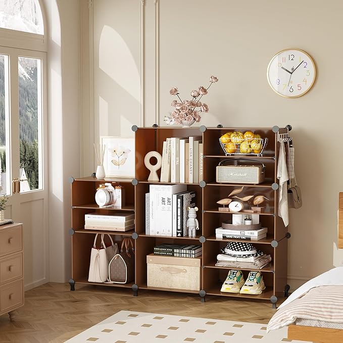 AWTATOS Closet Organizer 8 Cube Storage Shelves Clothes Organizers Closet Storage Stackable Cubby Shelving for Closet Bedroom