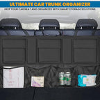 EcoNour Backseat Trunk Organizer | 42 x20 Inches Car Storage with 9 Spacious Pockets | Waterproof, Heavy-Duty Hanging Organize